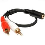 Audio Leads (1 Metre) - 2 x RCA Phono to 3.5mm Jack Socket