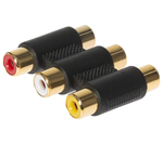 Audio Visual Adapters - 3 x RCA Phono to 3 x RCA Phono Coupler