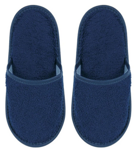 Terry Towel Spa Slippers: 400GSM - Navy Blue