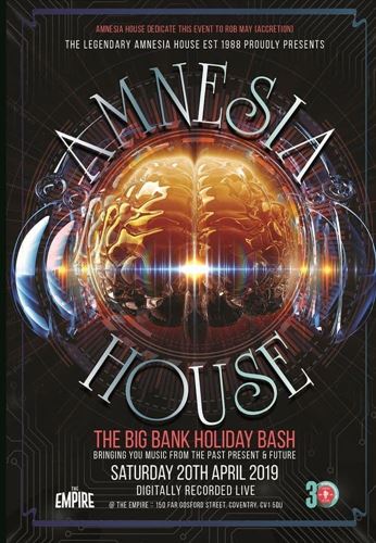 Amnesia House: Big Bank Holiday Bash - Carl Cox, DJ Hype Ltj Bukem, Micky Finn Neil Trix,