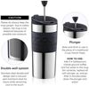 Picture of Bodum - Cafetiere French Press Coffee Maker: Black (Stainless Steel/0.35 L)