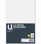 U Send C4 White Peel & Seal Envelopes - 12 Pack