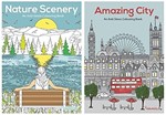 Nature Scenery & Amazing City Colouring - Books: 2 Pack