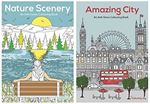 Nature Scenery & Amazing City - Colouring Books: 2 Pack
