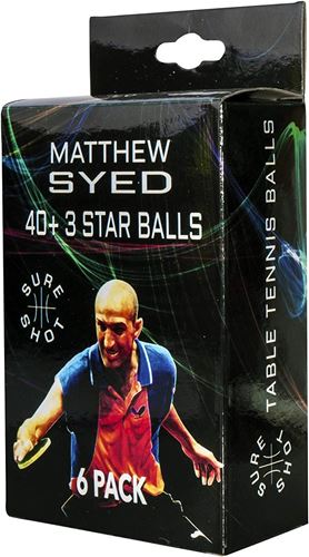 Sure Shot Table Tennis Balls - 3* 6 Pack