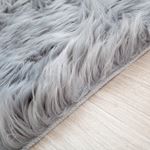 High Pile Rug - Fluffy Faux Sheepskin 60x90 cm Grey