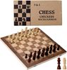 Backgammon, Chess & Draughts - 3-in-1 Folding Wooden Set (Lixada)