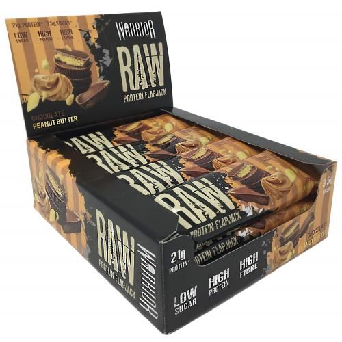 Warrior Raw Protein Flapjack - Chocolate Peanut Butter 12 x 75g Pack