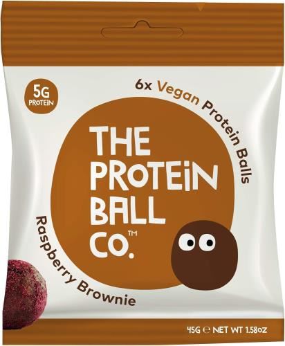 The Protein Ball Co Vegan Protein Balls - Raspberry Brownie 10 x 45g Pack