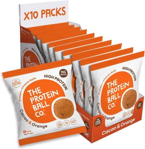 The Protein Ball Co Protein Balls - Cacao & Orange 10 x 45g Pack