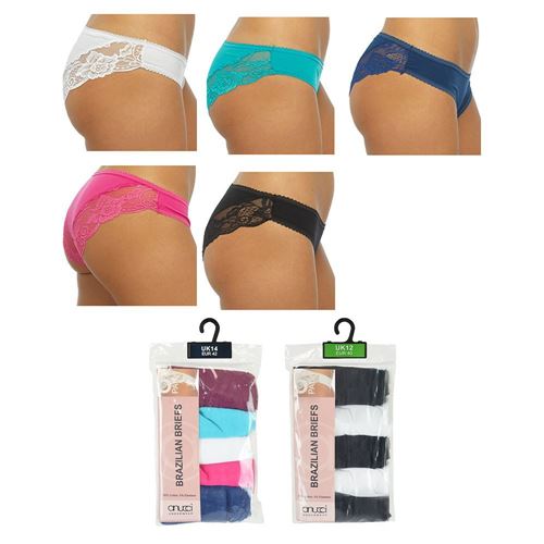 Anucci - Ladies 2 x 5 Pack Brazilian Briefs Assorted Colour