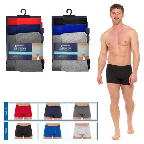 Tom Franks - Men’s 2 x 3 Pack Boxers: Assorted Colours