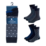 Picture of Tom Franks Men's Cotton Blend Socks - 2 x 3 Pack: Assorted Colours (UK Size 7-11) Model # SK673