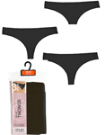 Picture of Anucci Ladies 3 Pack No VPL Thong - Black (UK Size 10) Model # BR723