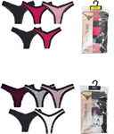 Picture of Anucci Ladies 2 x 5 Pack Hi-Leg Brazilian Briefs - Assorted Colours/Designs (UK Size 10) Model # BR741