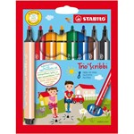 Stabilo Trio - Scribbi Triangular Fibre-Tip Pen: 8 Pack