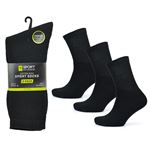 Picture of Tom Franks T-Sport Men's Premium Sport Socks - 3 Pack: Black (UK Size 7-11) Model # SK615