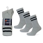 Picture of Tom Franks T-Sport Men's Sport Socks - 5 Pack: Grey With Black Stripes (UK Size 7-11) Model # SK696