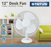 Picture of Status Desk Fan - 12" 3 Speed: White (35W/1.8m Cable) Fan