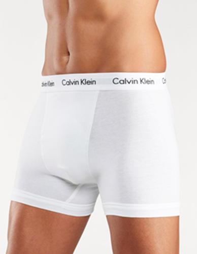 Picture of Calvin Klein Boxers Trunks 3 Pack - White/White (UK Size L)