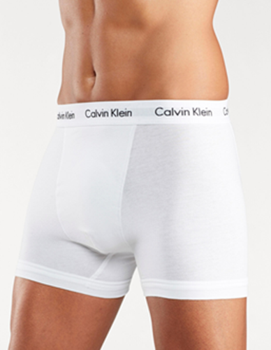 Picture of Calvin Klein Boxers Trunks 3 Pack - White/White (UK Size M)