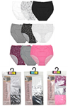 Picture of Anucci Ladies 3 x 3 Pack Printed Full Briefs - Assorted Colours (UK Size 12/14) Model # BR132