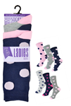 Picture of Ladies Socks - 2 x 3 Pack: Spot/Heart Design SK509 (UK Size 4-7) Model # 25364