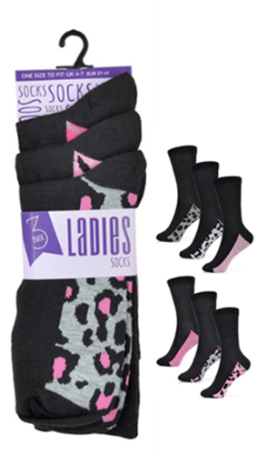 Picture of Ladies Socks - 2 x 3 Pack: Animal Design SK536 (UK Size 4-7) Model # 25363