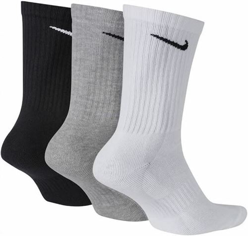 Picture of Nike Everyday Lightweight Crew Socks: 3 Pack - White/Grey/Black (8-11)