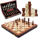 Chess Set - Complete Deluxe Portable Folding Wooden