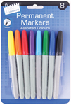 Just Stationery Permanent Bullet Tip - Markers Colour: 8 Pack