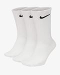 Picture of Nike Everyday Cushioned Crew Socks: 3 Pack - White (UK Size L)
