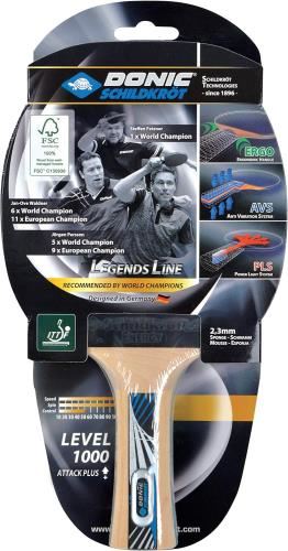 Donic-Schildkrot Table Tennis Bat - 1000 Legends Attack Plus