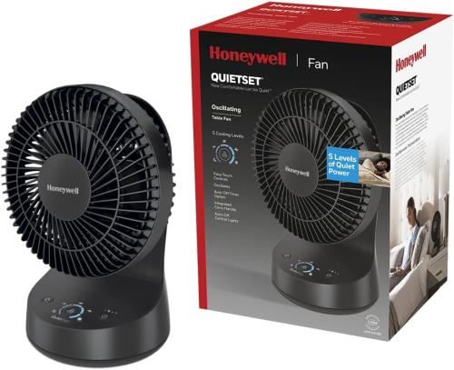 Honeywell - QuietSet Oscillating Table Fan HTF337BE