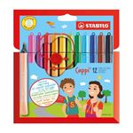 Stabilo Cappi - Fibre-Tip Pen with Cap-Ring: 12 Pack