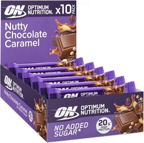 Optimum Nutrition Crunch Protein Bar - 10x70g Nutty Choc Caramel