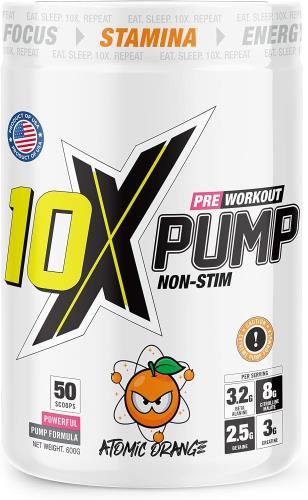 10X Athletic PUMP Pre-Workout - 600g Atomic Orange