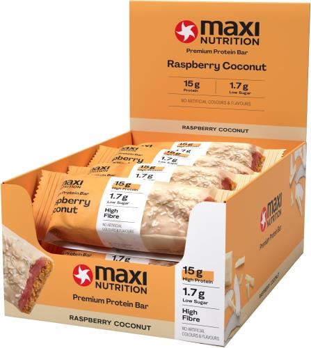 Maxi Nutrition Premium Protein Bar - 12x45g Raspberry Coconut