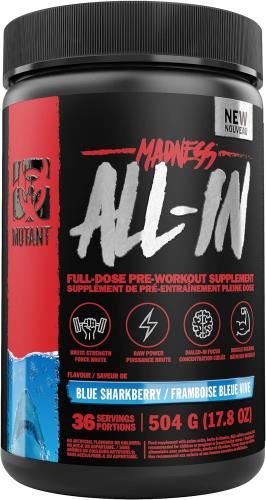 Mutant Madness All-In Pre-Workout - 504g Blue Sharkberry