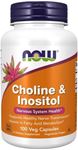 Now Foods Choline & Inositol - 500MG 100 Capsules