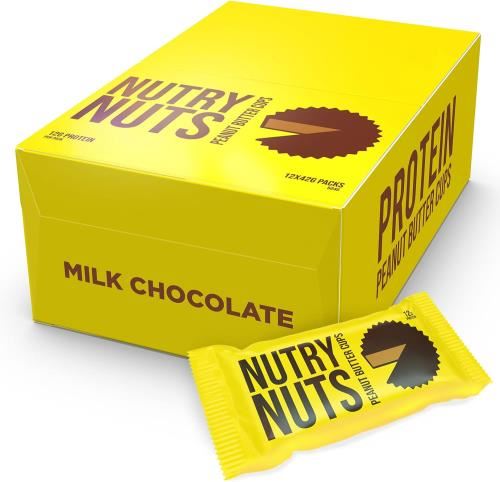 Nutry Nuts Protein Peanut Butter Cups - 12x42g Milk Chocolate