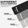 Picture of RDX: Resistance Band Set TPE Flat - B2 Greys/Black: Set of 3 (10, 15, 20 lbs)