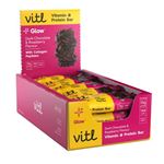 Vitl Vitamin & Protein Bar - Glow 15x40g Dark Choc Raspberry