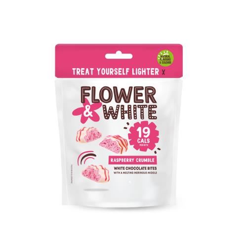 Flower & White Meringue Bites - 75g Raspberry Crumble