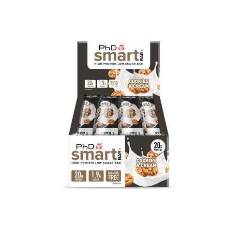 PhD Nutrition Smart Protein Bar - 12x64g Cookies & Cream