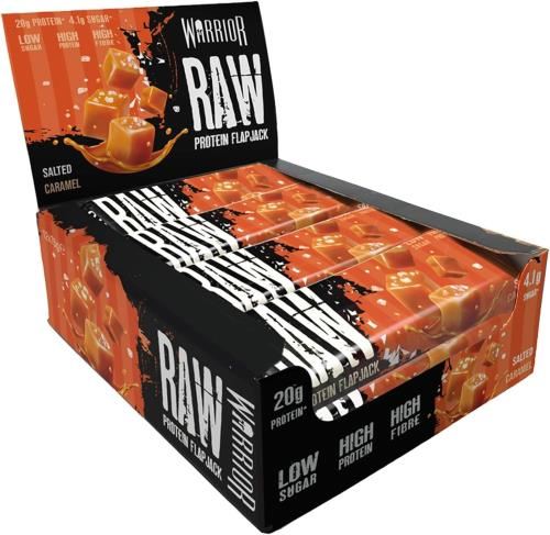 Warrior Raw Protein Flapjack - Salted Caramel 12 x 75g Pack