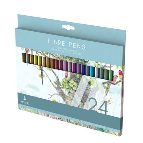 Artiste Fibre Pens: 24 Colours 3mm Tip - 24 Pack