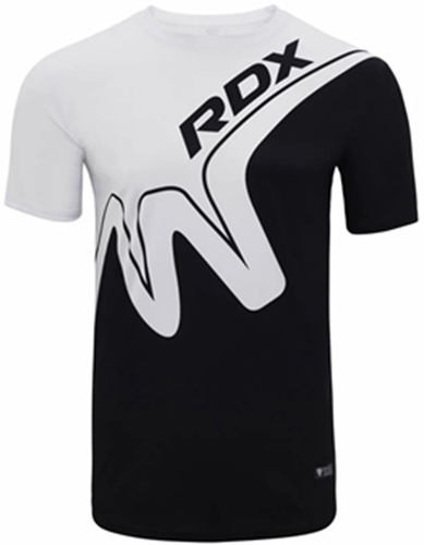 Picture of RDX Men's T15 Gym T-Shirt - White/Black (UK Size M)