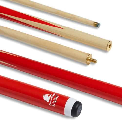 Powerglide Snooker Cue - Original 2 Piece 57" 10mm Tip: Red