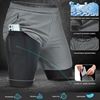 Picture of RDX Men's T16 2-in-1 Compression Shorts - Grey (UK Size XL)